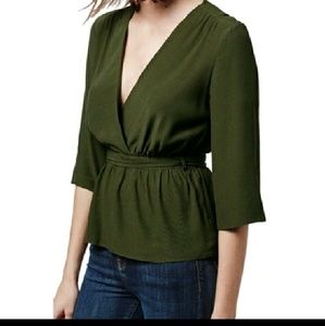 Topshop tie belt ballet blouse