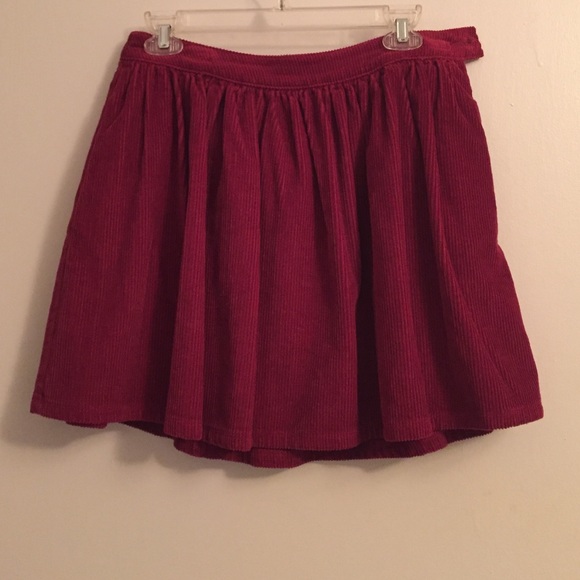 Red Corduroy Skirt