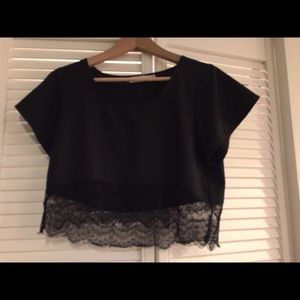 Lace Black Crop top