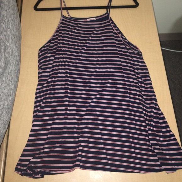 Blue and red striped tank top