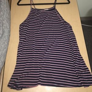 Blue and red striped tank top