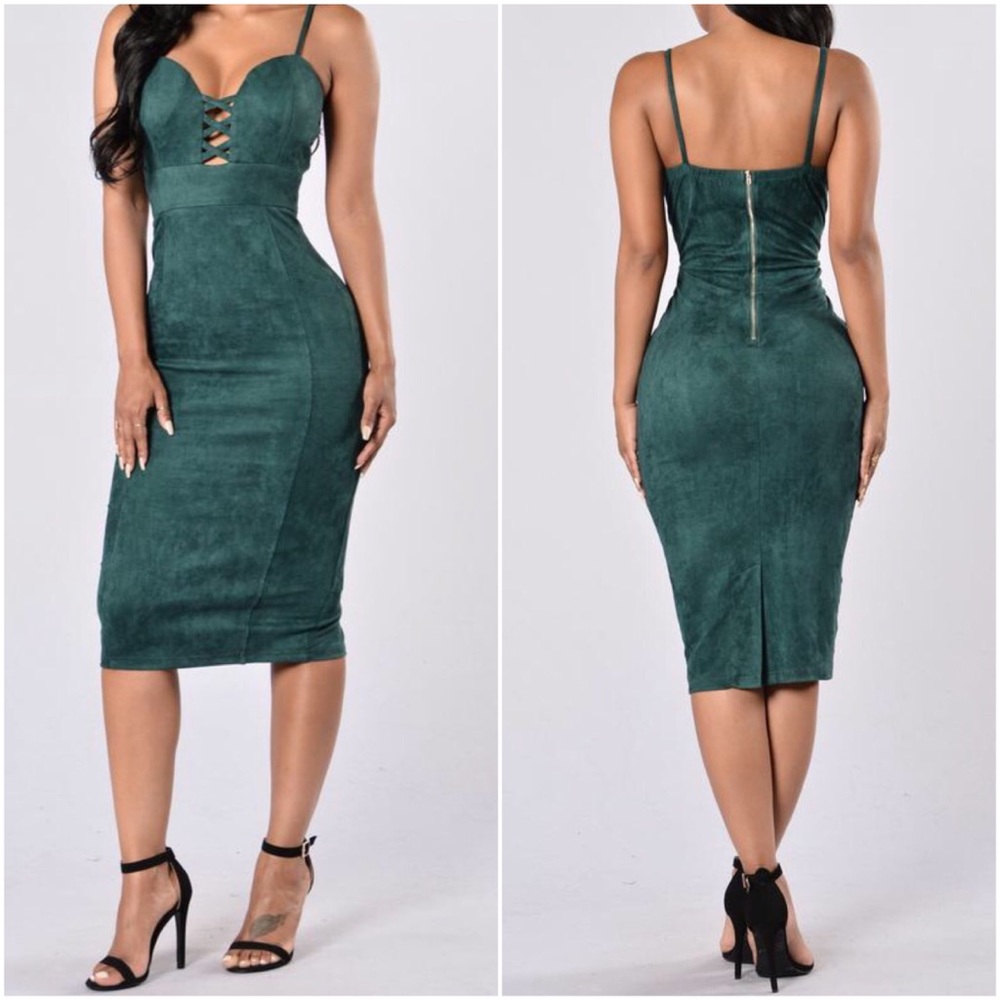 Hunter Green Suede Dress