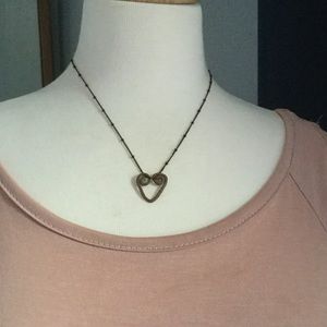 Dainty copper heart necklace handcrafted