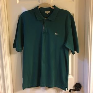 Green classic fit Burberry polo