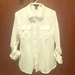 White button down blouse