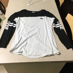 PINK long sleeve crew neck tee