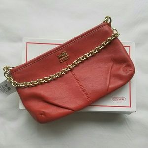 **SALE** Tangerine Coach Purse with Gold Chain