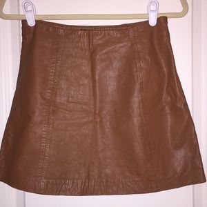 Topshop brown leather skirt!