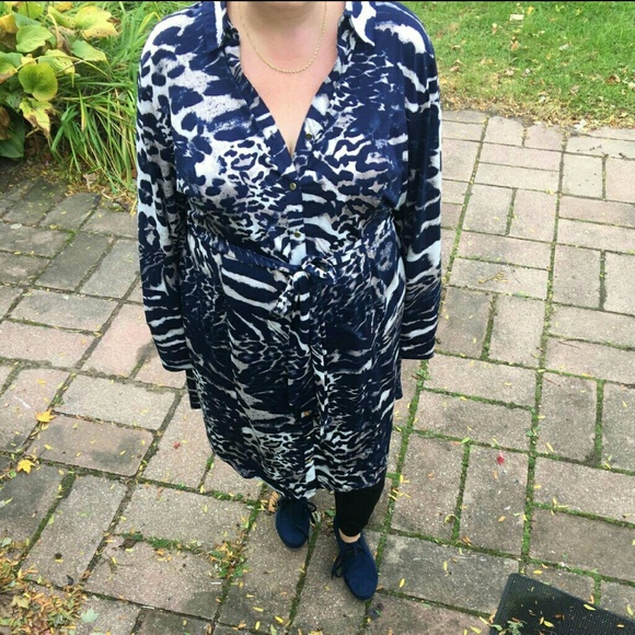 Blue Leopard Dress.  Size 3X.  Like new.