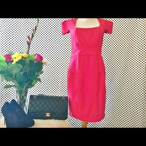 vintage,pin-up,elegant red pencil peplum dress M