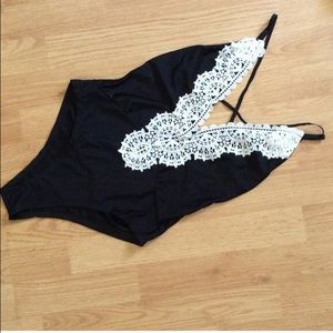 One piece bathing suit with Lace