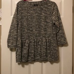 bobeau Tops - Black & White Peplum Top bobeau Tops - Black & White Peplum Top