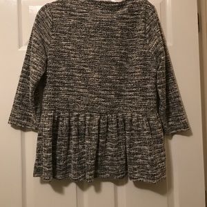 bobeau Tops - Black & White Peplum Top bobeau Tops - Black & White Peplum Top