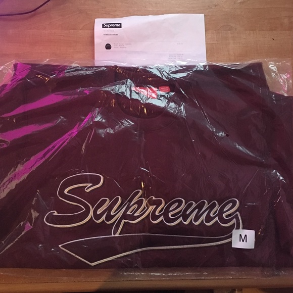 supreme brush script crewneck