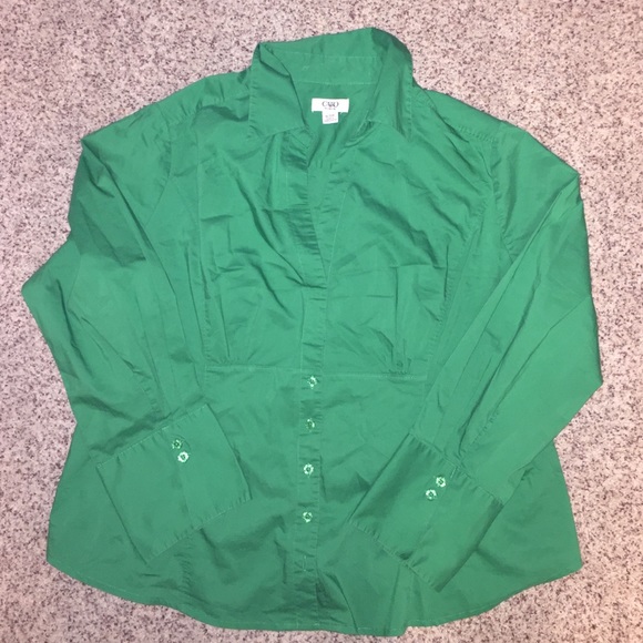 CATO woman green holiday vneck button down 18/20W