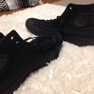 black high-top converse