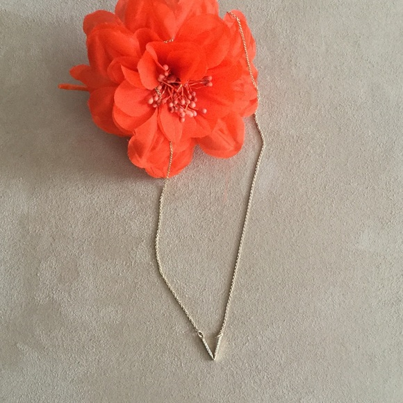 Pavé crystal V Pendant Necklace