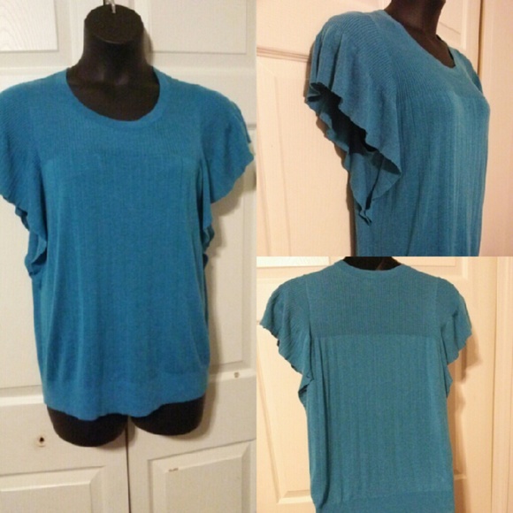 Banana Republic Blue Flutter sleeve shirt XL SOLD
