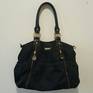 Storksak black diaper bag