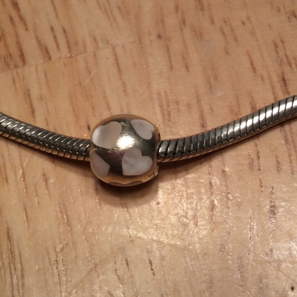 Pandora Silver Ball Pearl Heart Charm