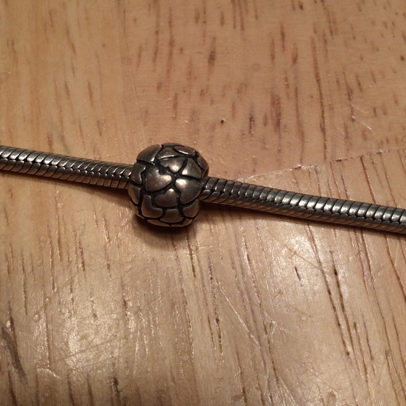 Pandora Engraved Heart Silver Ball Charm
