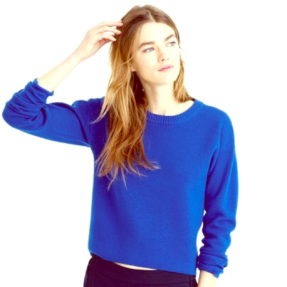 J. Crew Back Zip Crewneck Sweater