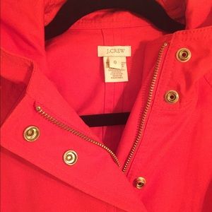JCrew cotton trench coat, orange, sz 0