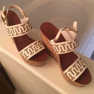 Authentic Tory Burch cork wedge heel