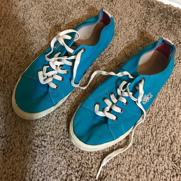 Blue Lacoste shoes