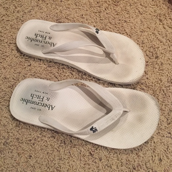 White Abercrombie & Fitch Men's Flip flops