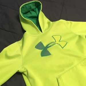 Neon green Youth small under armour hoodie