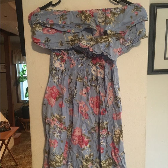 Strapless floral dress - Picture 1 of 2