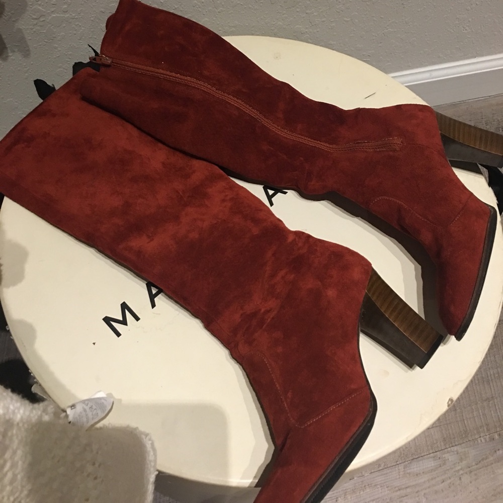💎SOLD💎Vintage Woodstock gogo rust red knee boots - Picture 2 of 5