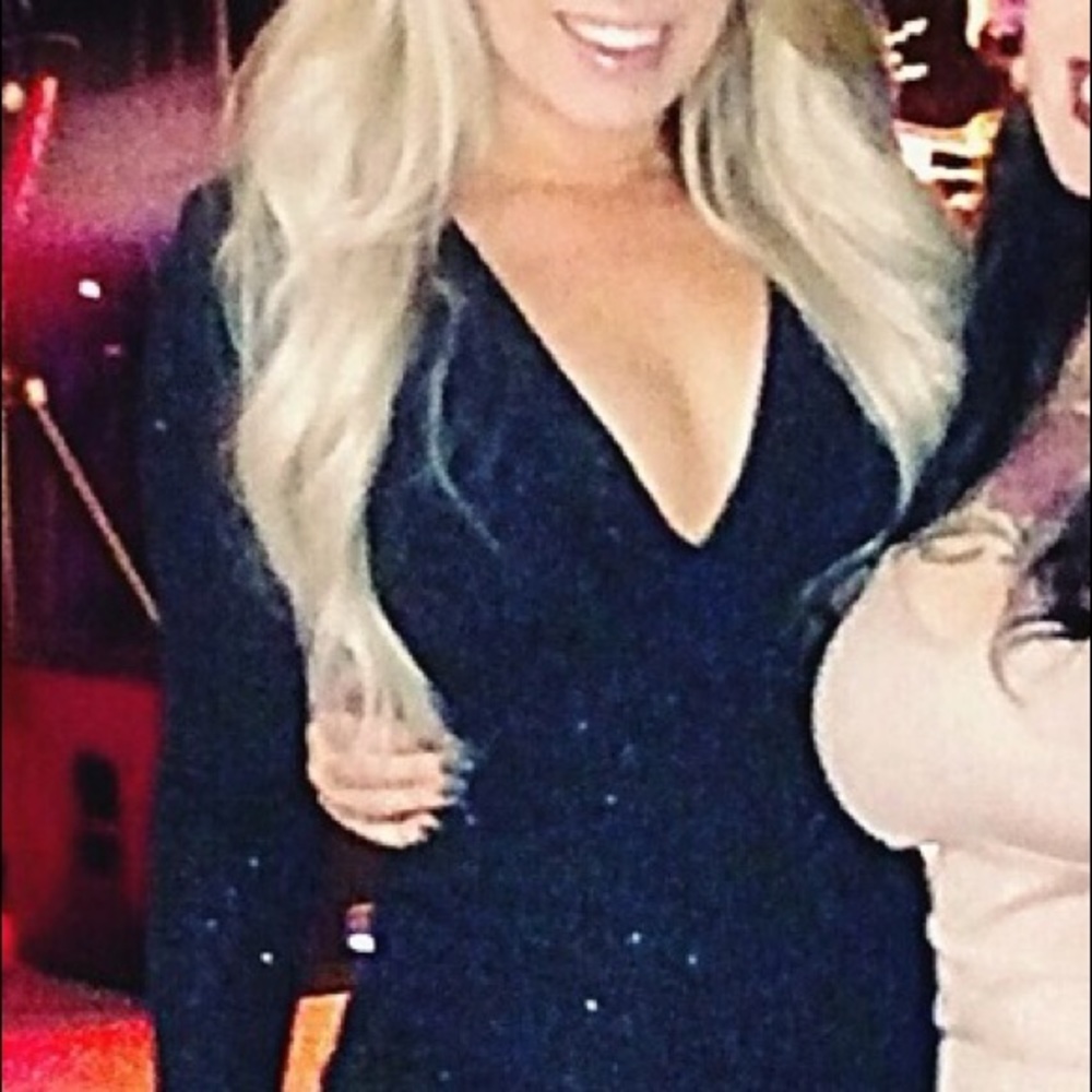 Black Shimmer Holiday Cocktail Party Dress