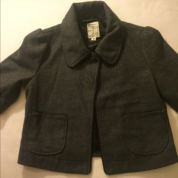 Tulle Herringbone Cropped Jacket - Small