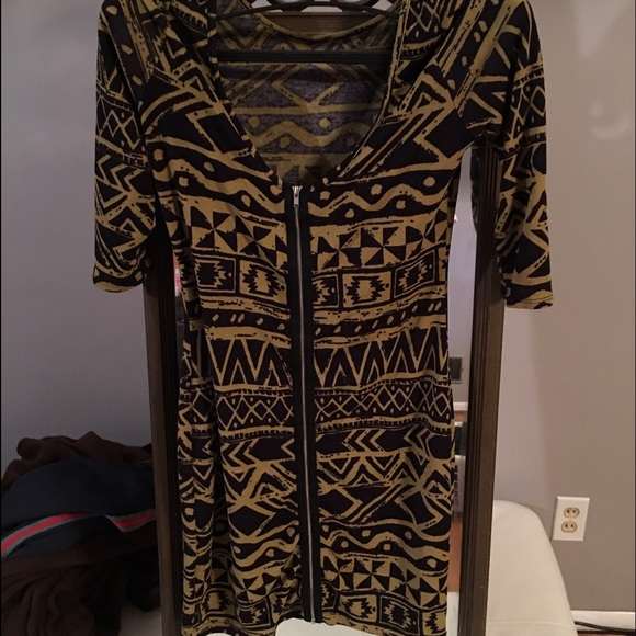 Mini sexy tribal print dress