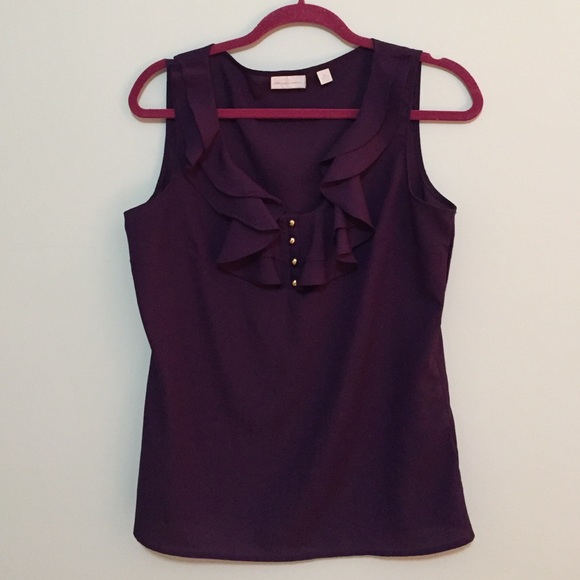 Royal purple NY&Co. Ruffled Blouse-Like New