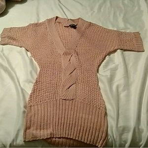 Peach Lightweight V Neck Sweater