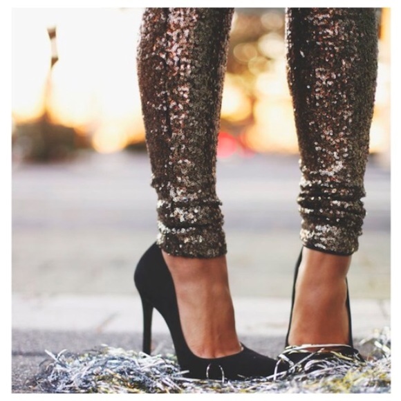 Sequin holiday pants