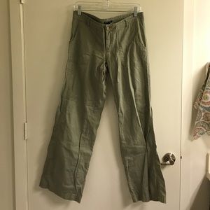 Mid rise linen blend pants