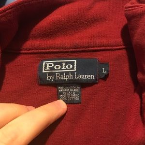 Red polo by Ralph Lauren half zip