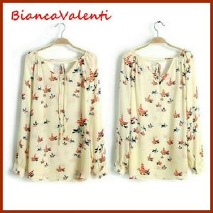 Long sleeve peasant top cut blouse polyester