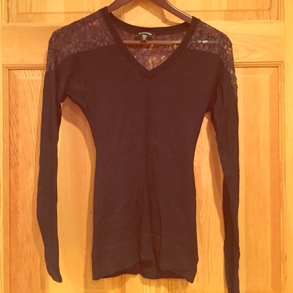 Bebe Black Lace Sweater, size XS
