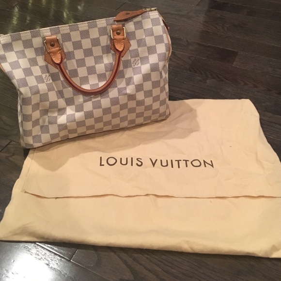 Authentic Louis Vuitton Speedy 30 Damier Azur