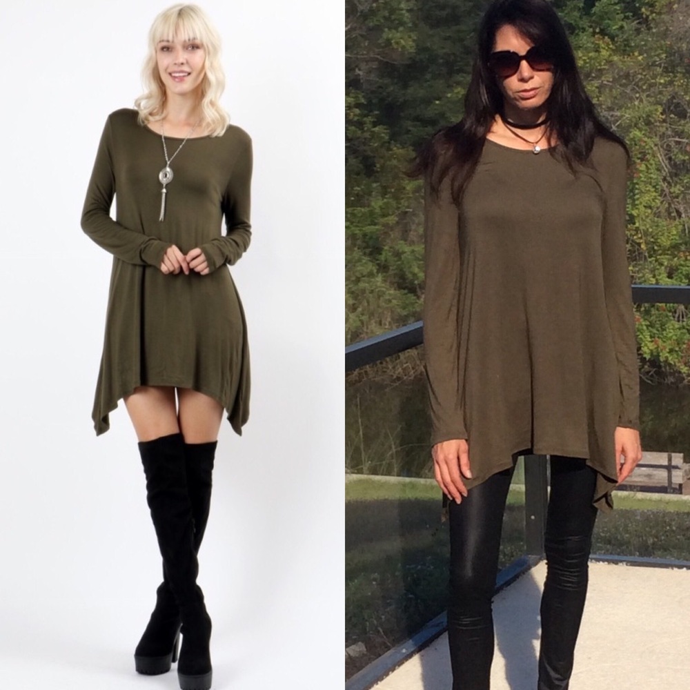 L, XL Olive Tunic - Picture 2 of 3