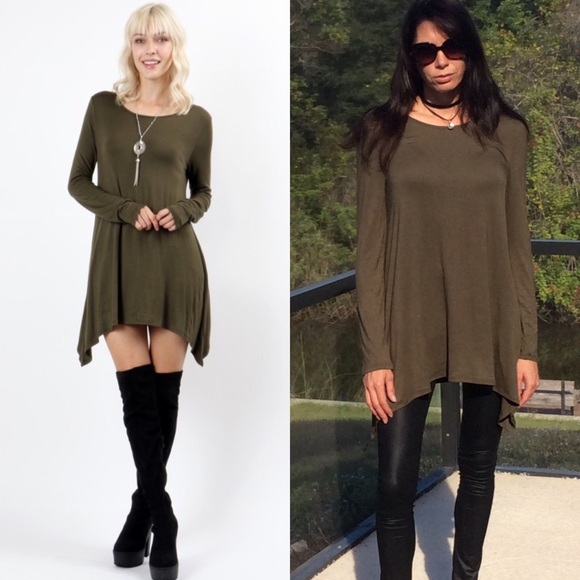 L, XL Olive Tunic - Picture 2 of 3