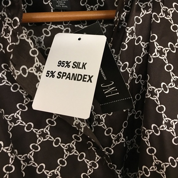 INC Size 2 Silk Tie Button Down Shirt - Picture 4 of 4