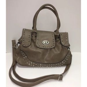 Rustic Couture Taupe Handbag Purse  Studded