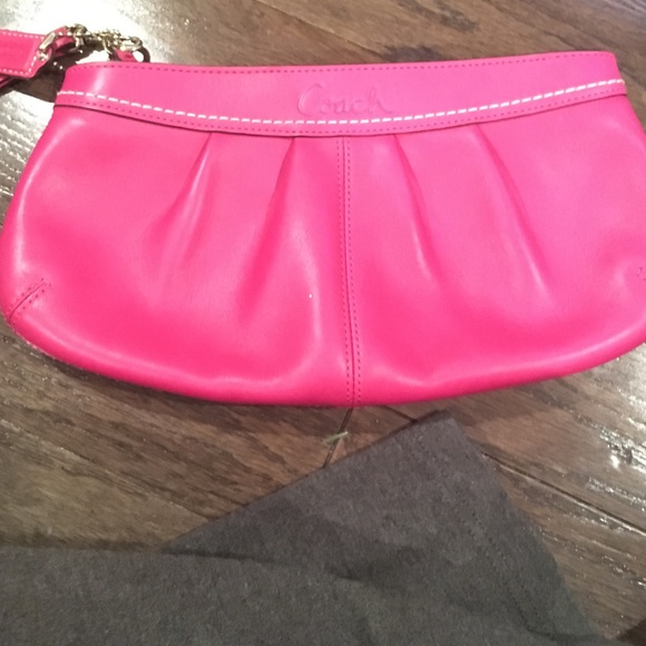 Authentic Pink Large Coach wristlet