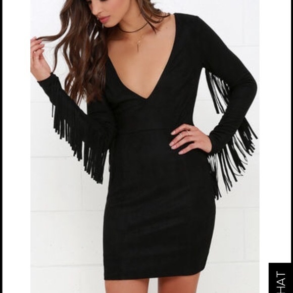 Lulu Fringe Little Black Dress